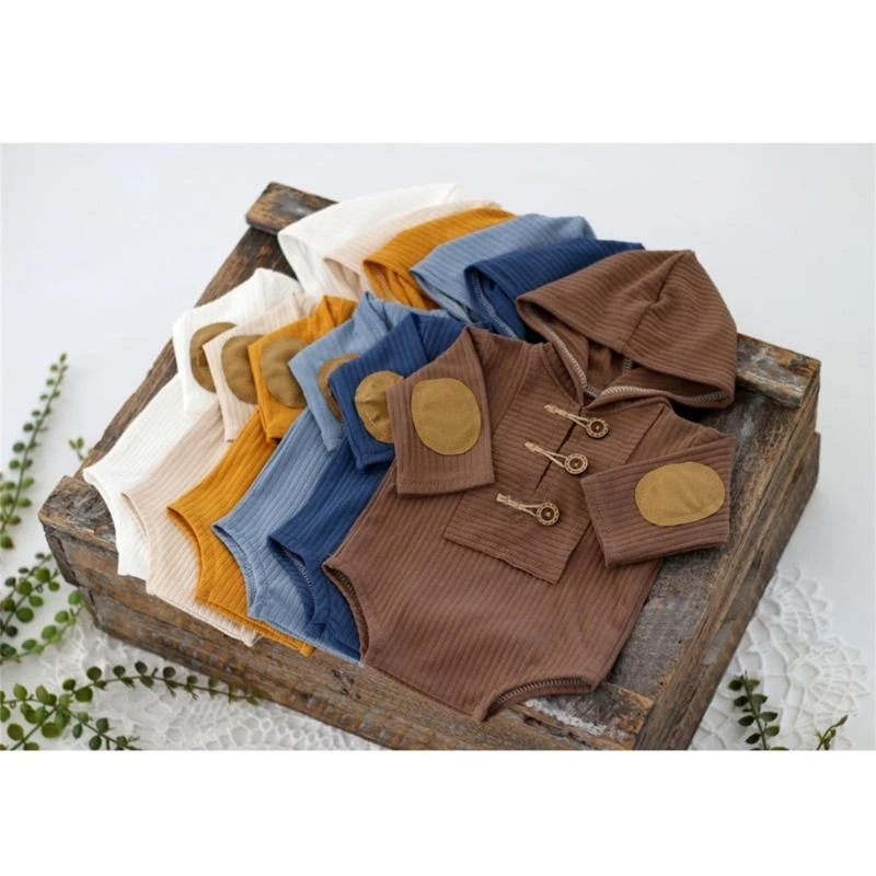 J15U 0-2M ملابس أطفال مصورة هودي سويت شيرت لحديثي الولادة زي صور استوديو الصور #4