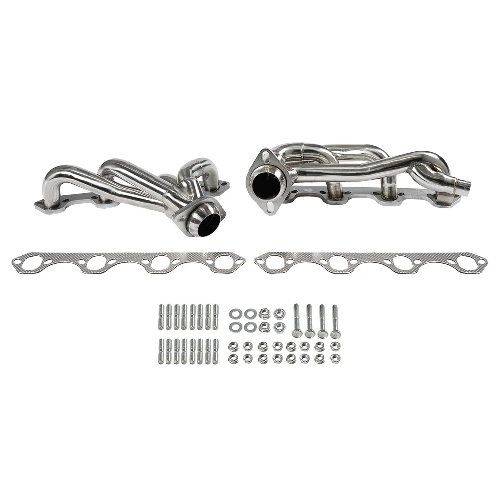 Stainless Steel Shorty Headers exhaust manifold for 87-96 Ford F150 5.8L 351 V8 OHV 304SS XL XLT Lightning