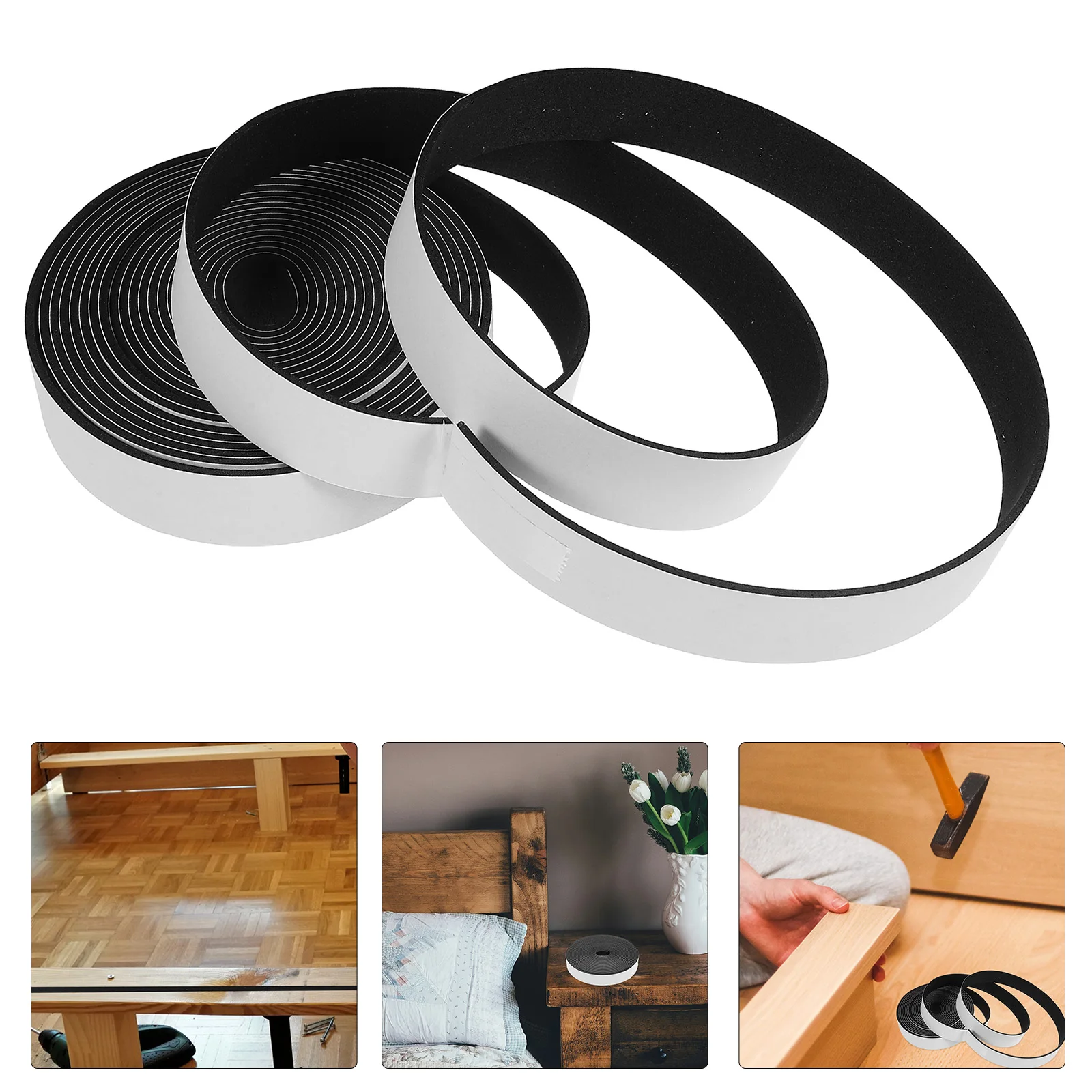 

2 Rolls Anti-sound Strips Table Chair Feet Soundproof Insulation Sealing Tape Shockproof Sponge Pad Furniture Legs