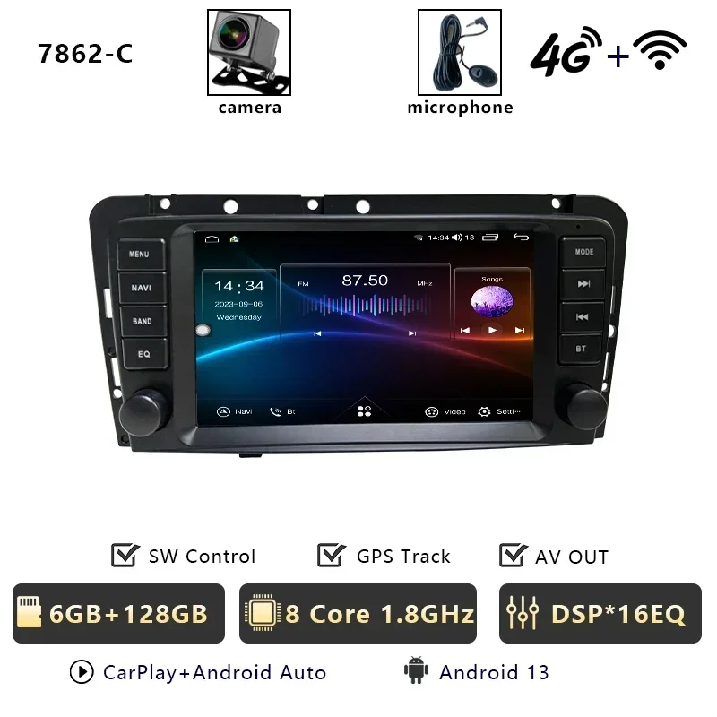 CHSTEK Autoradio Carplay Android 13 Voor Volvo XC70 V70 S60 S40 V40 2005 2006 2007 2008 2009 Multimedia Stereo Navigatie WIFI 4G