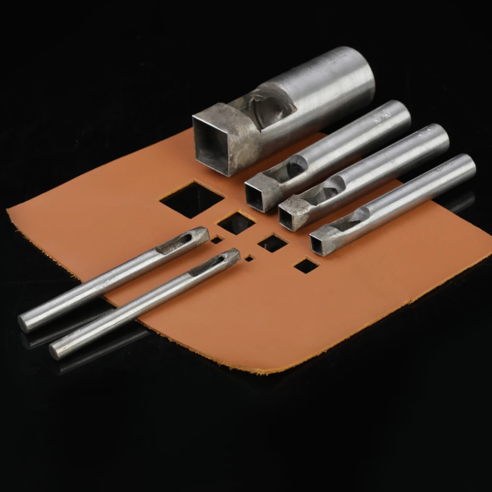 13PCS Leather Square Punch Set High Carbon Steel Side Length 2-25MM Square Hole Punching Tool DIY Leathercraft Tools