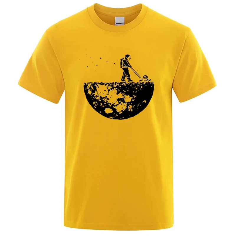 Mannen T-shirt Hoge Kwaliteit Grappige Katoenmix Lunar Cleaner Printing Casual Cool Losse O-hals Mannelijke voor MenT-shirt Hip Hop Tees