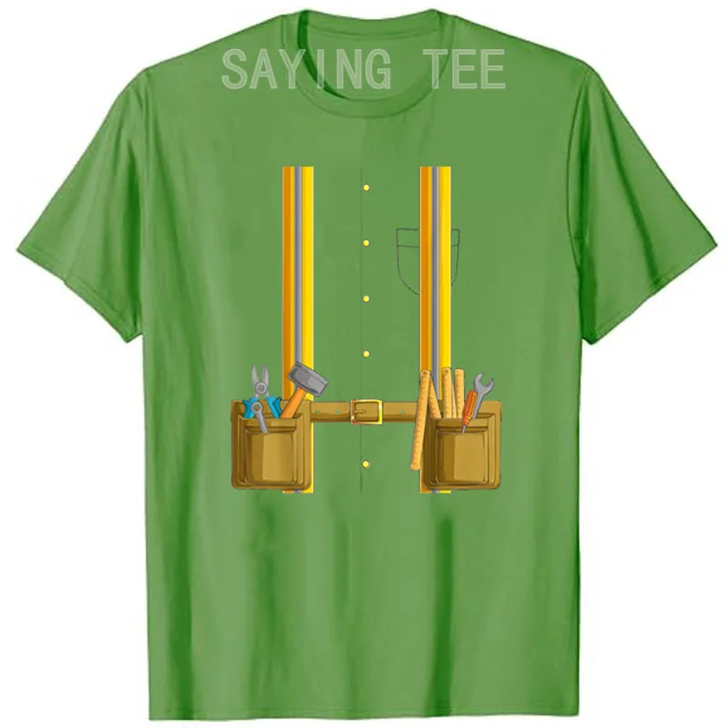 Bauarbeiter-Halloween-Kostüm für Männer, Jungen und Mädchen, T-Shirt, Y2k Bauarbeiter-Grafik-Bekleidung, Weiches Baumwoll-T-Shirt – Detail 9