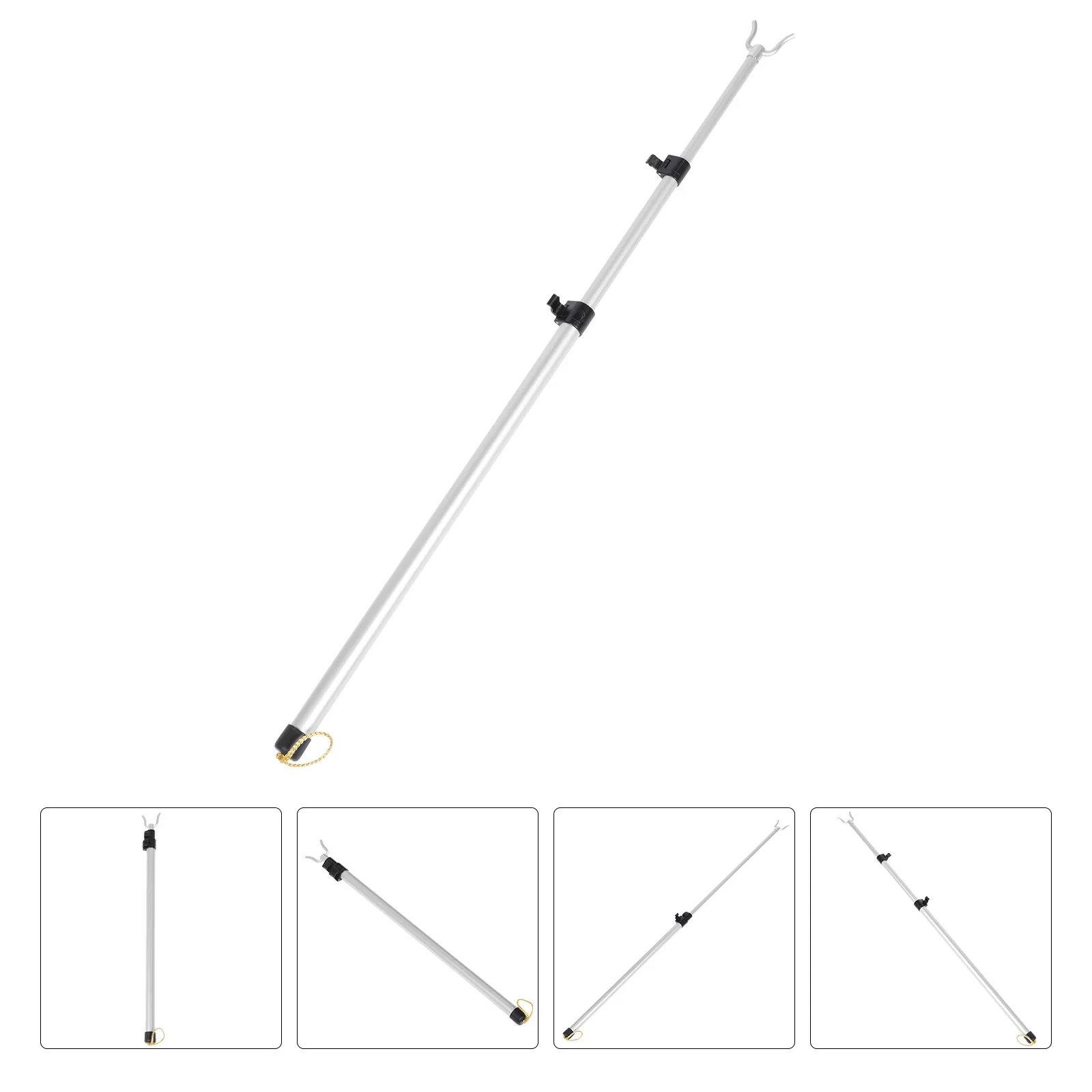 

Clothes Rail Ladder Hooks Pole Retractable Clothesline Simple Clothing Home Supplies Aluminum Alloy Telescopic Rod