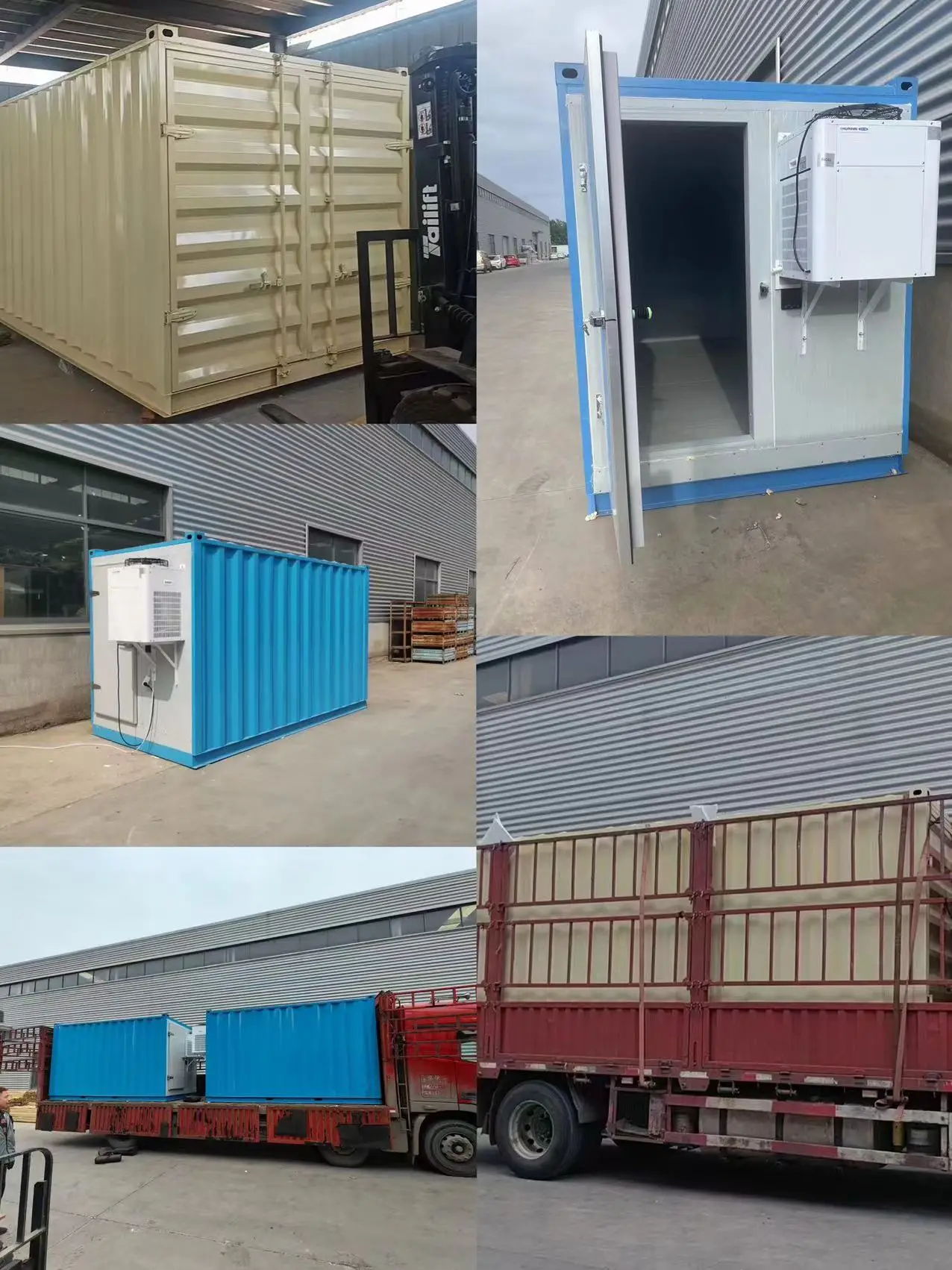 حاوية فريزر لغرفة التخزين البارد بطول 40 قدمًا، حاوية 20 قدم تعمل بالطاقة الشمسية