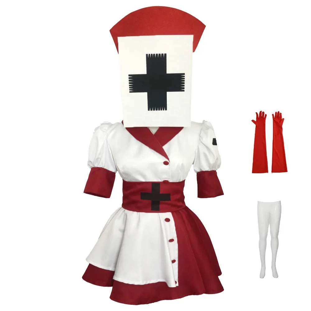 Game Dark Deception Reaper Nurses Cosplay Costume Full Set for Women Anime Game Horror Nurse Outfit for Halloween Escape Room view 4