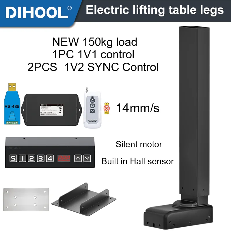 

Подъемная Колонка DIHOOL 800N, 500 мм, 650 мм, 900 мм, электрический привод для ножек стола, контроллер зала, регулируемый по высоте поддерживающий дви...