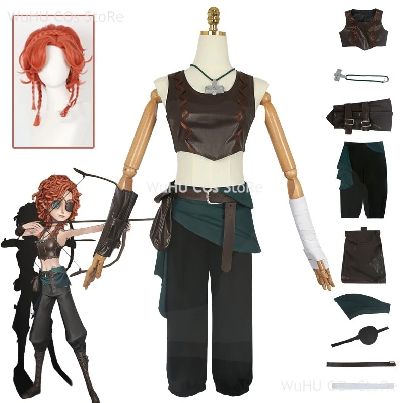 

Игра Identity V Archer Косплей Костюм Парик Жилет Брюки Очки Пояс Сумка Brynhildr Vilulf Полный комплект Вечерние Женщины Девушки Карнавал Cos