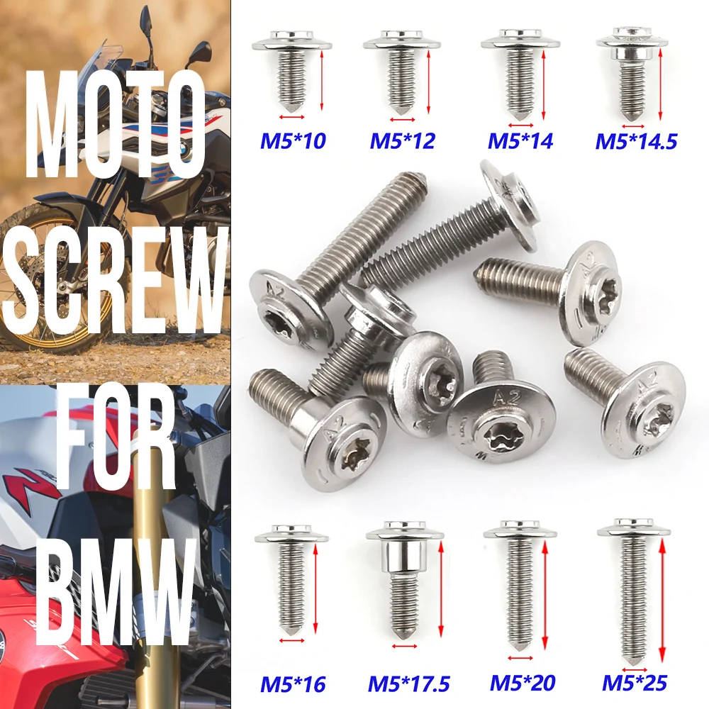 Motorcycle Shell Fairing Stainless Steel Screws M5 Bolts Kit For BMW F750GS F850G F800GS F900GS Adventure F650GS F800R F900R