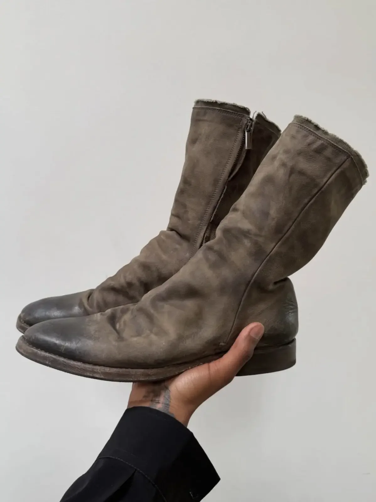 No Faith studios DRIFT Chelsea Boots Full Grain Washed Plant Kneaded Top Cowhide Men's Boots