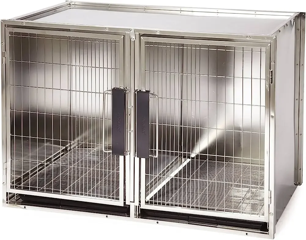 Medical Stainless Steel Dog Kennels Cages Cat Rabbit Cage Metal Diy Pet Dog Cage For Vet