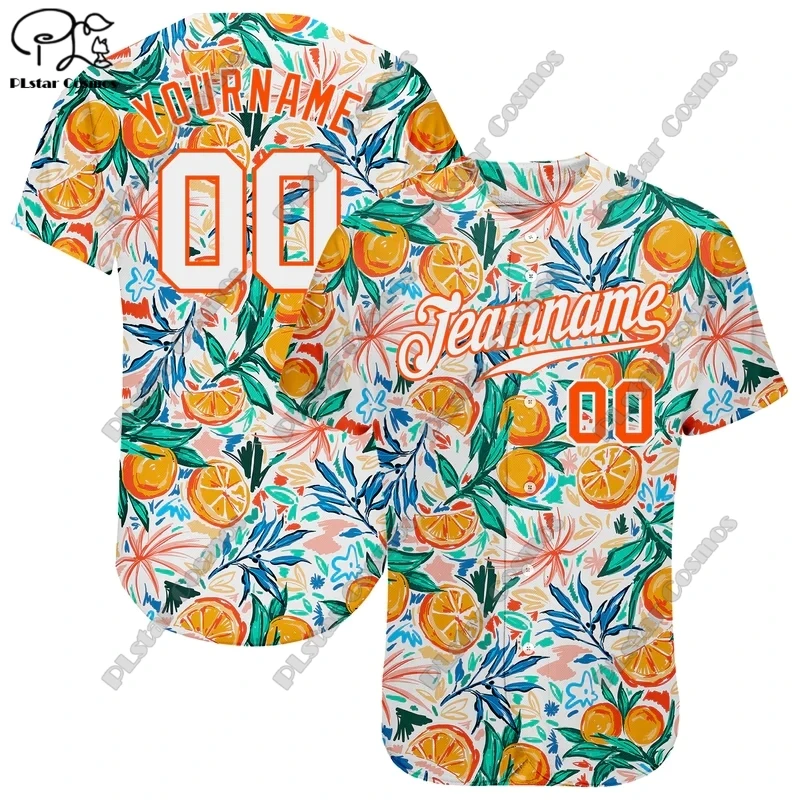 3D Full Print nome personalizzato Graphic Design Flamingo Palm Leaf Beer Orange autentico Baseball Hip Hop top camicie Unisex