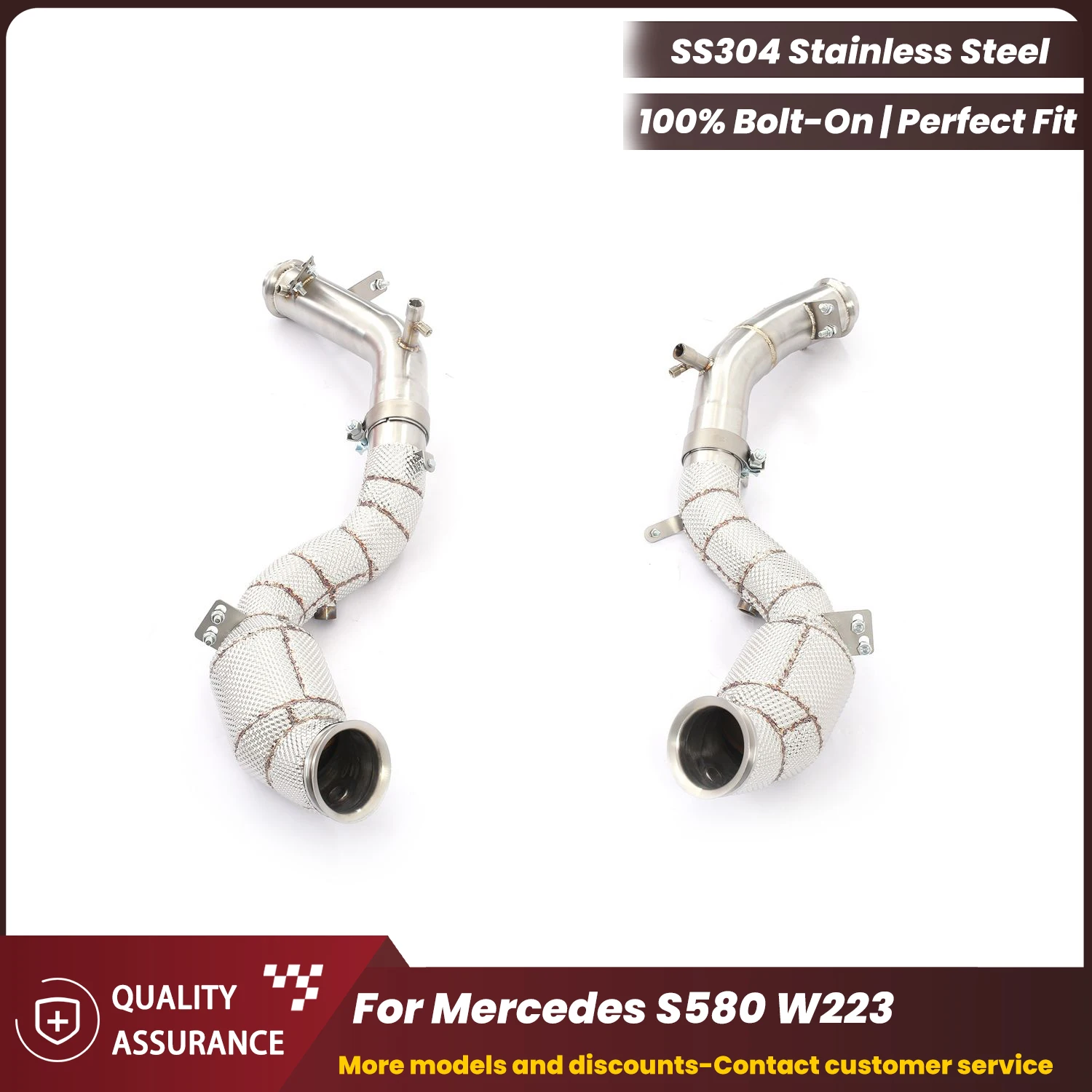 

ECCF Sporty Downpipe With Heat Shield For Mercedes S580 W223 Aggressive Exhaust Sound High Flow Performance Upgrade