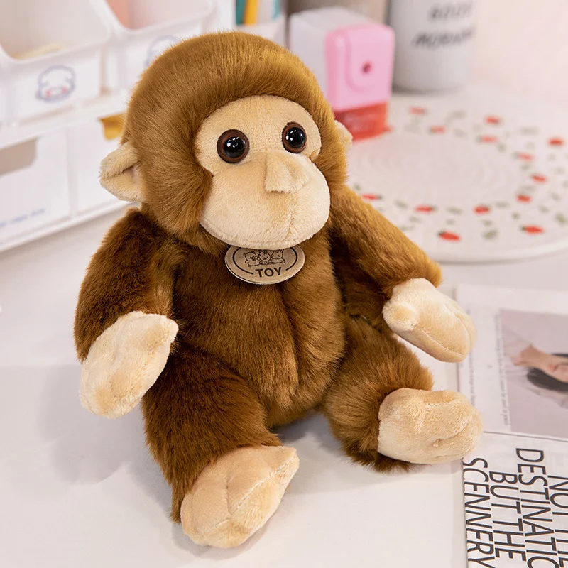 17/23/30cm Cartoon Monkey Plush Toy Simulates Brown Monkey Plush Toy Decoration Bedroom Children's Sleeping Doll