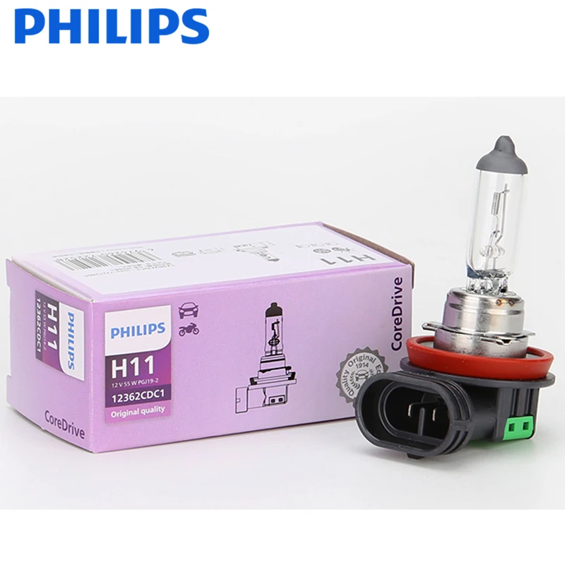 

Philips Vision H11 12 В 55 Вт PGJ19-2 Стандартная галогенная автомобильная фара, оригинальная галогенная лампа дальнего ближнего света ECE, подлинная 12362CDC1