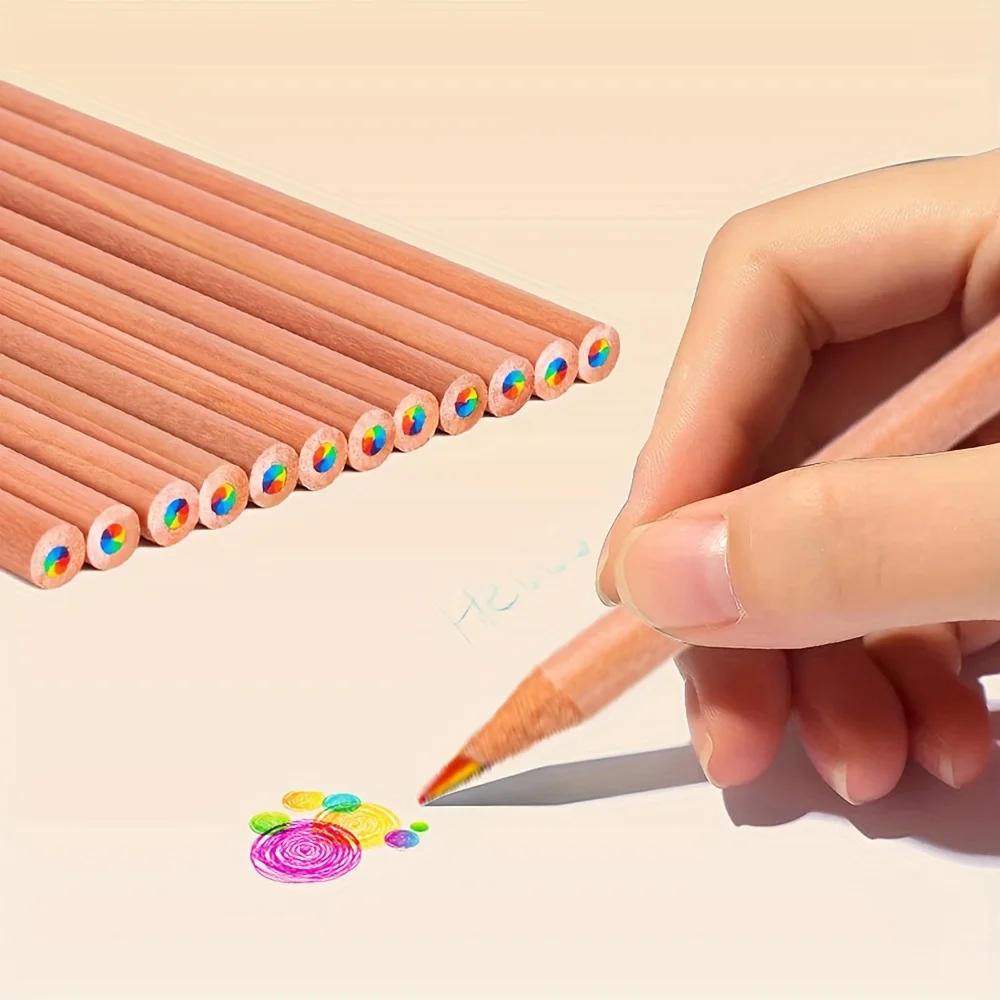 10/30pcs Rainbow Pencils Wooden Pencil,7in1 Multicolor Core.For DIY Crafts,Art Drawing.Artist,Adult,Holiday Gifts Back To Schoon