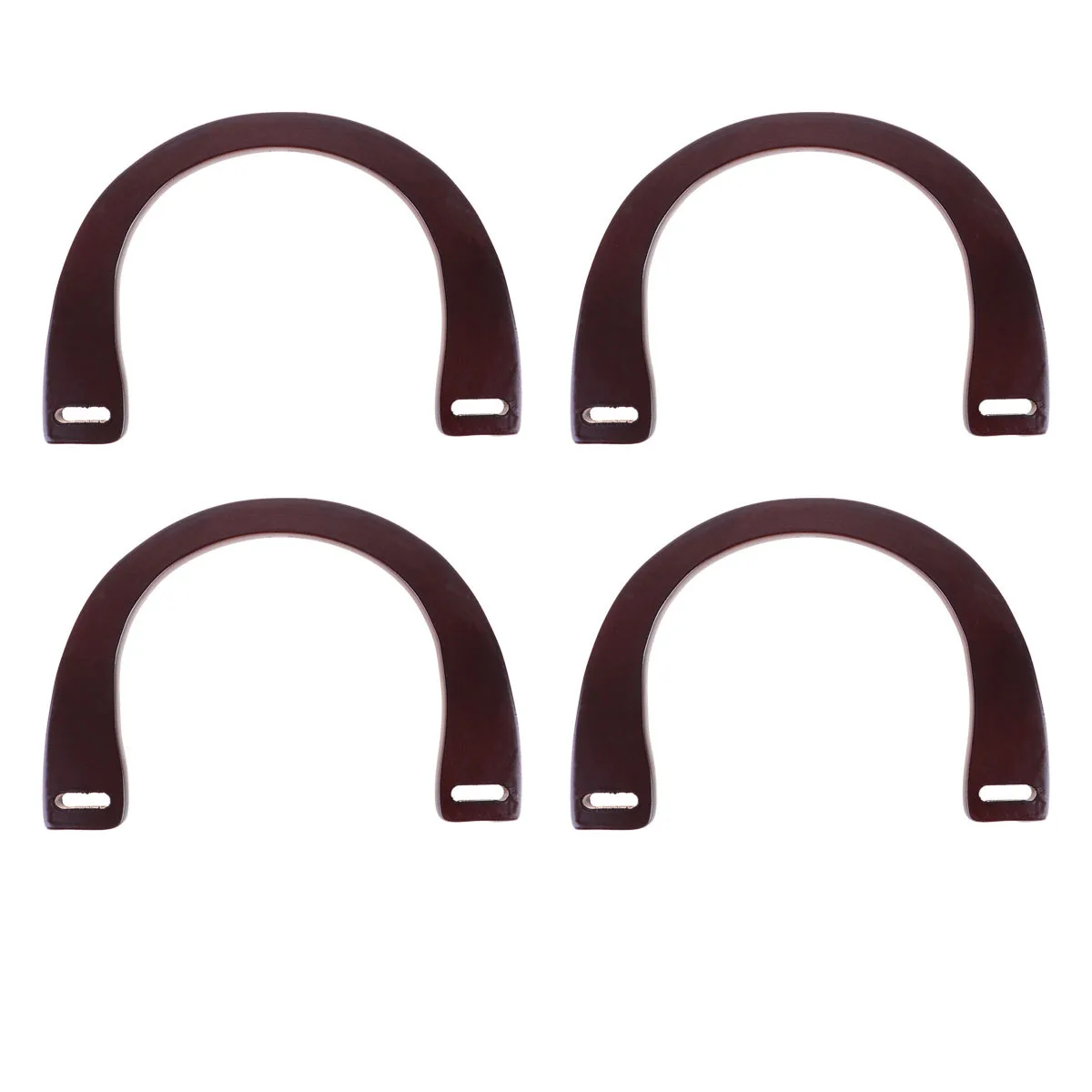 

4Pcs Wood U Shape Handbag Handles Durable Lightweight Safe Bag Handle Replacement Smooth Surface Modern Design Practical Holding