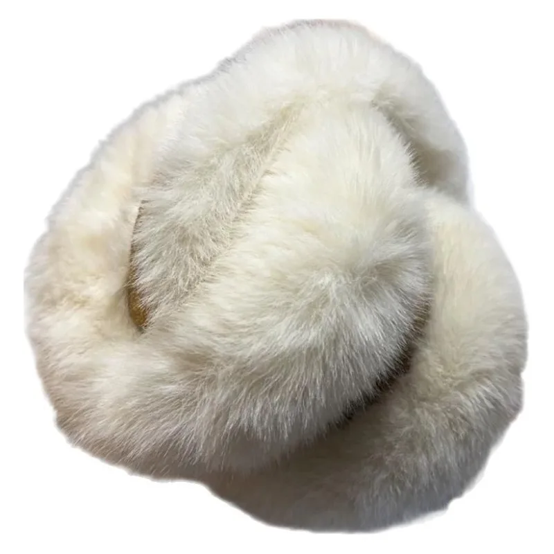 موضة أفخم الأذن يفشل طوي رشاقته الصوف غطاء للأذن للنساء الرجال شتاء دافئ الجلد المدبوغ إيرفلاب في الهواء الطلق حماية الباردة غطاء للأذنين #5