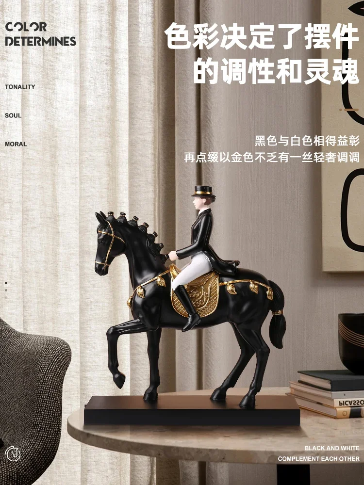 

luxury horse riding statue living room entrance TV cabinet wine cabinet decoration home decoration housewarming gift