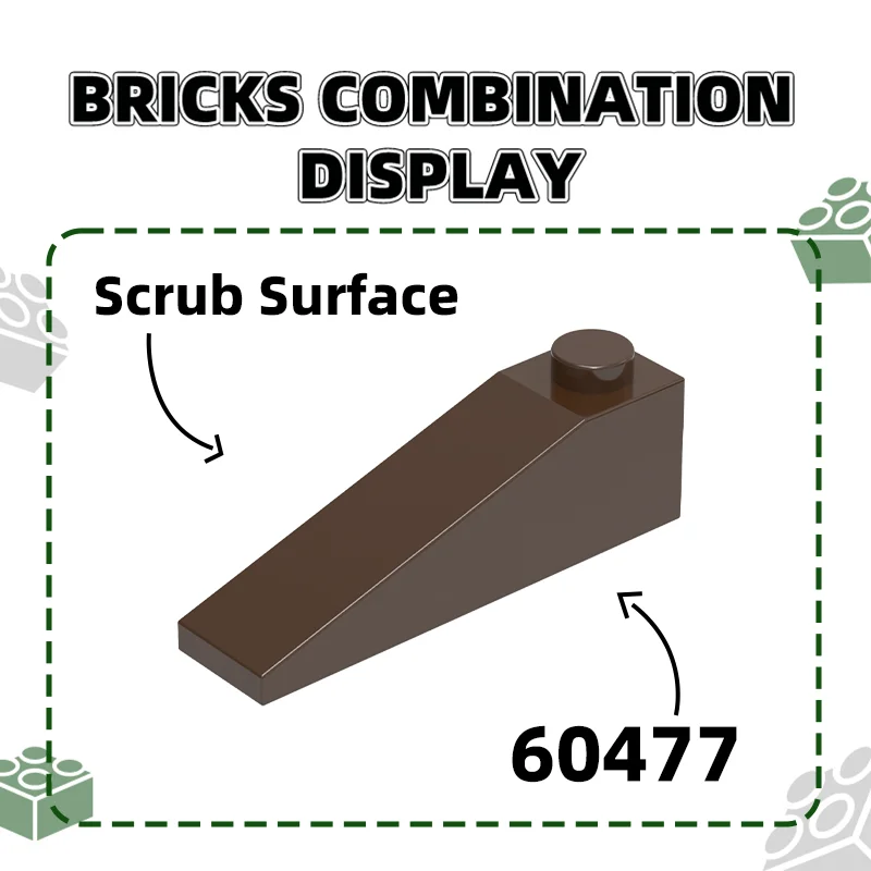 Wange 92Pcs/lot Slope 18°4x1 Roof Block Moc Color Accessories Compatible with 60477 Brick DIY Children\'s Toy Assembly Parts
