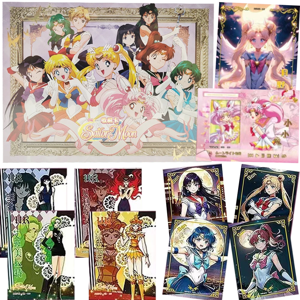 

Коллекционные карты Сейлор Мун, коробка-бустер Цукино Усаги Мизуно Ами, аниме, Q-версия, значки специальной формы, подарки для детей
