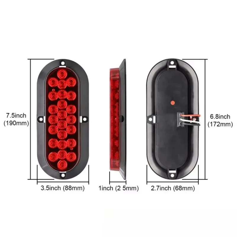 

Poer 2PCS Side Marker Car Lights E4Certified Pickup Truck Trailer Tail Light with 20 LED 12V Truck Brake Light for Pickup Truck