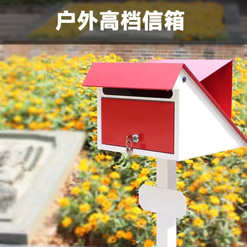 Auspicious bird shape metal pole-type mailbox, suggestion box, mailbox, garden villa decoration