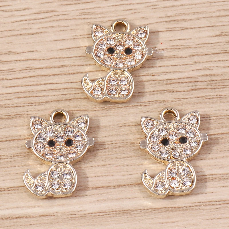 Tusember 10 Stück 17*21mm Niedliche Kristall-Häschen-Anhänger für DIY Handgemachten Schmuck, Armband-, Halsketten- und Ohrring-Zubehör – Detail 5