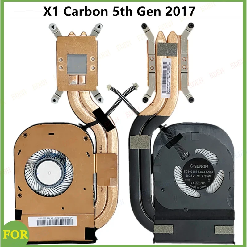 

BDBH New Original For Laptop Lenovo ThinkPad X1 5th Gen X1 Carbon 6th CPU Cooling Fan Heatsink Radiator Cooler 01YR159 01YU011