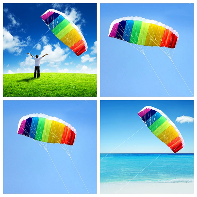 จัดส่งฟรี 270 ซม.สายคู่ขนาดใหญ่ Parafoil Kites บิน Fidget ของเล่น Serf พวงมาลัย Inflatable เกมนักบิน Kite Surf Kite