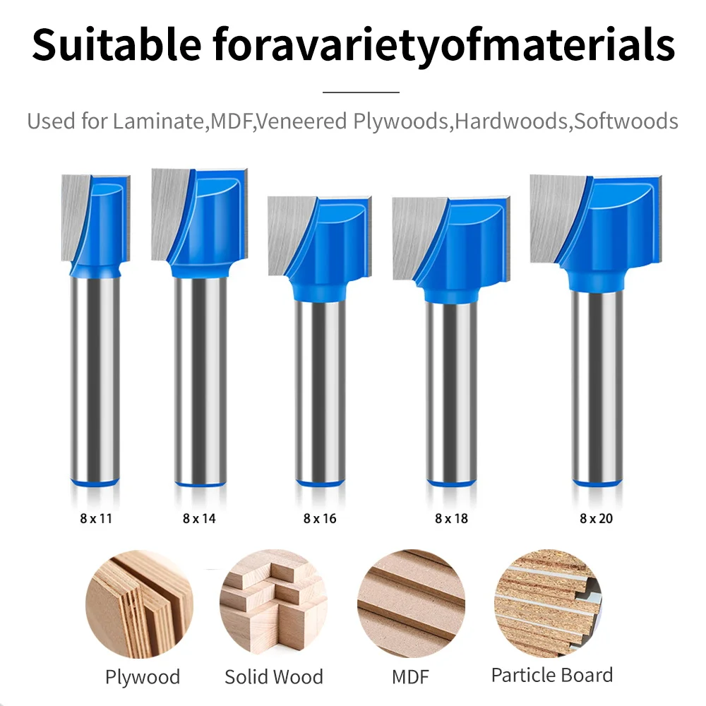 8mm Cleaning Bottom Engraving Bit Solid Carbide Milling Cutter End Mill For Wood Router Bit CNC Woodworking Tools 10/20/30/32mm