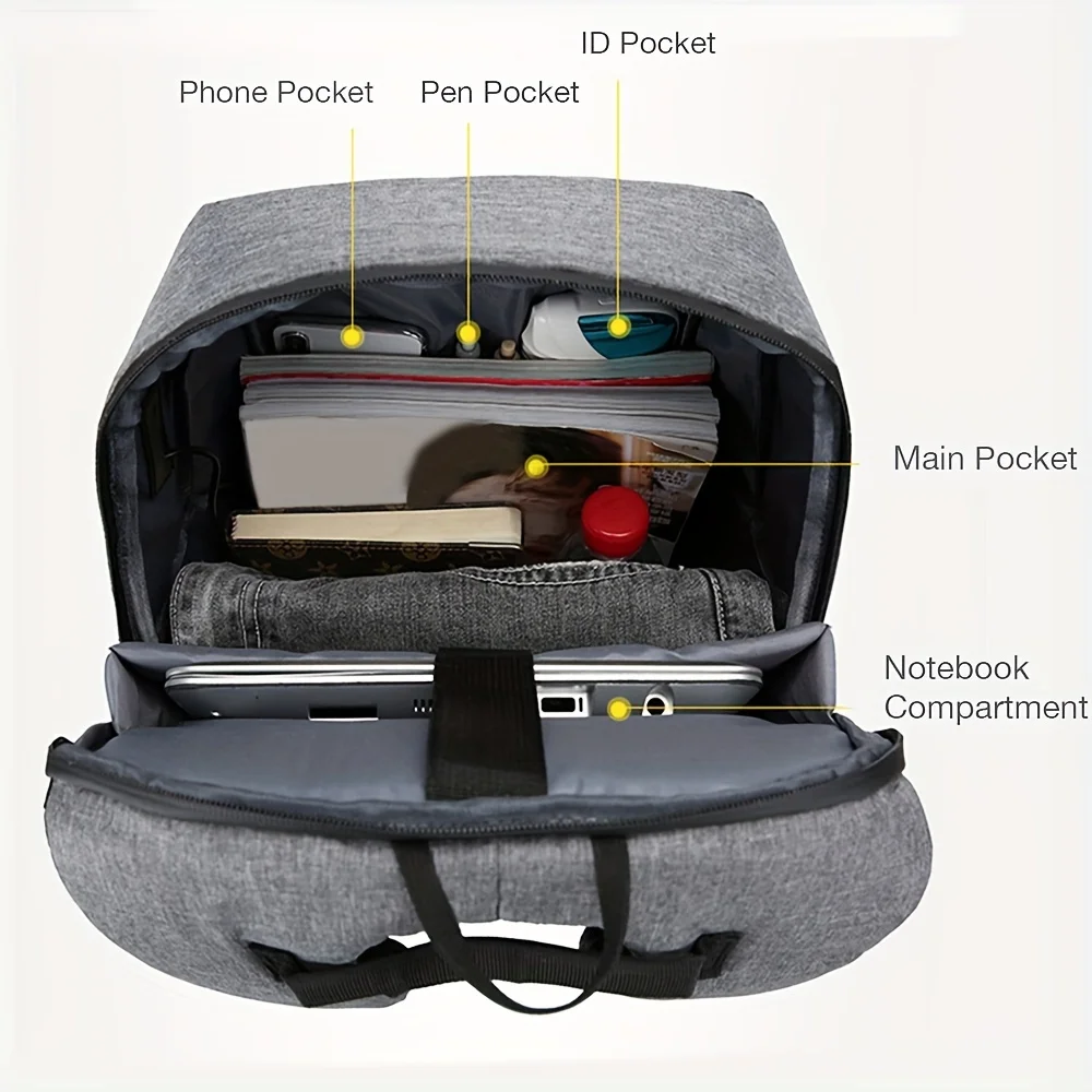 Anti Theft Men Business Laptop Backpack 15.6 Inch Water Resistant Backpack Multi Pocket Travel Office Work Computer Rucksack view 4