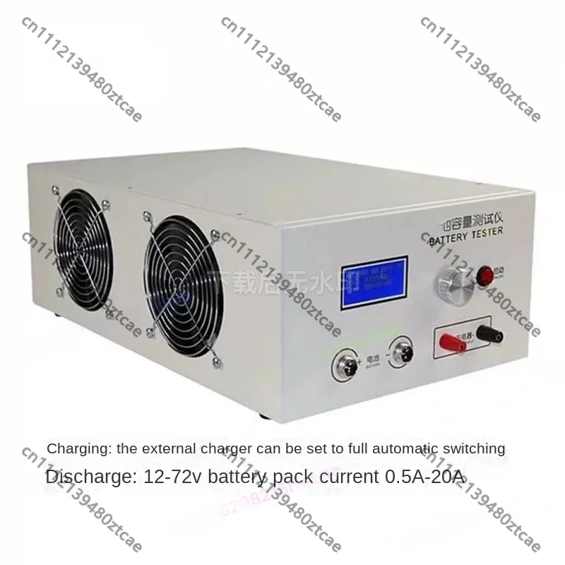 12-72V 20A Battery Capacity Tester, Support External Charger for Lead Acid & Lithium Battery, 100-240V Charge Discharge Tester