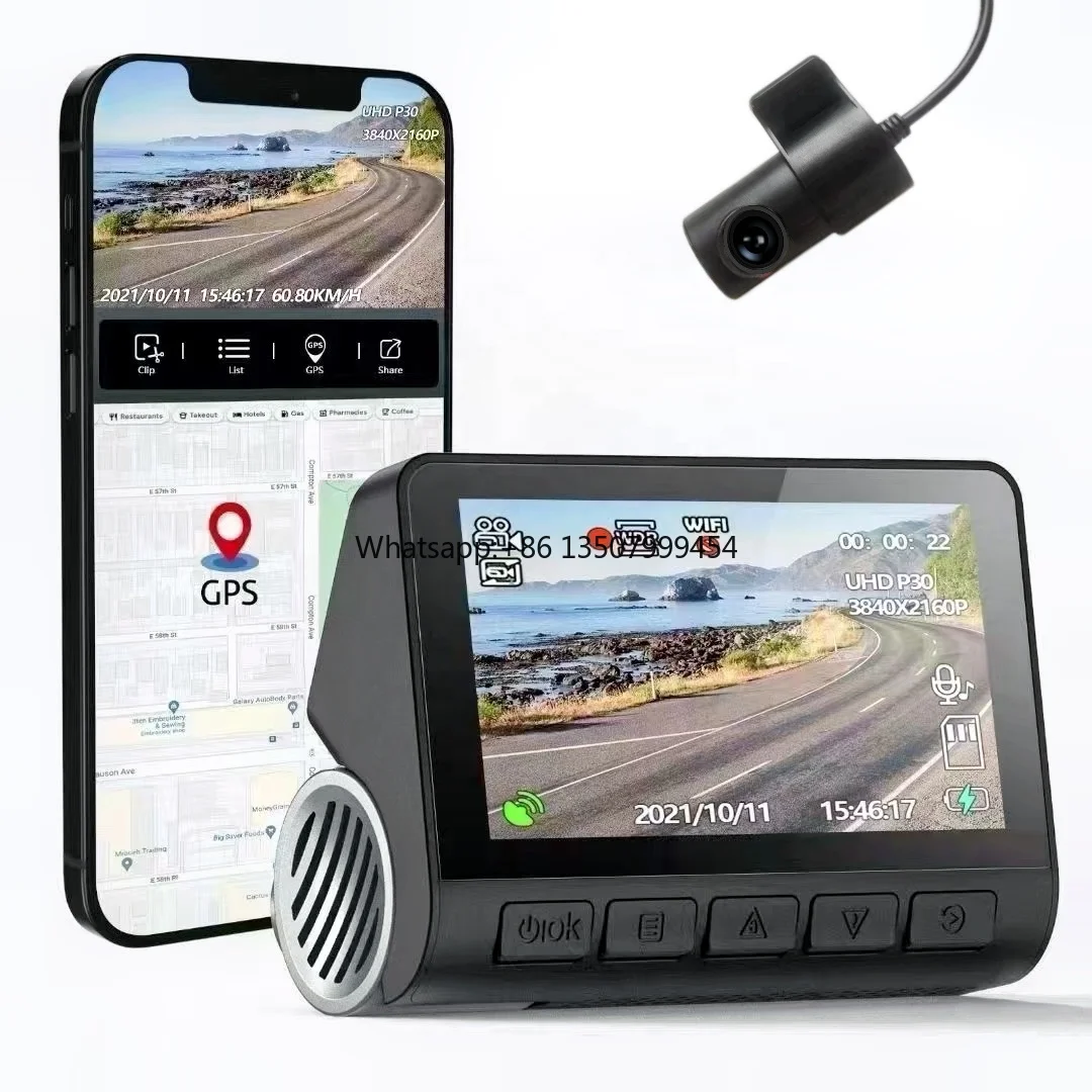 

Hotsale Front and Rear Camera Car Dvr Recorder Dash Cam 3 Inch IMX415 Starvis Night Vision Wifi Gps 4K Dual Lens 30Fps Dashcam