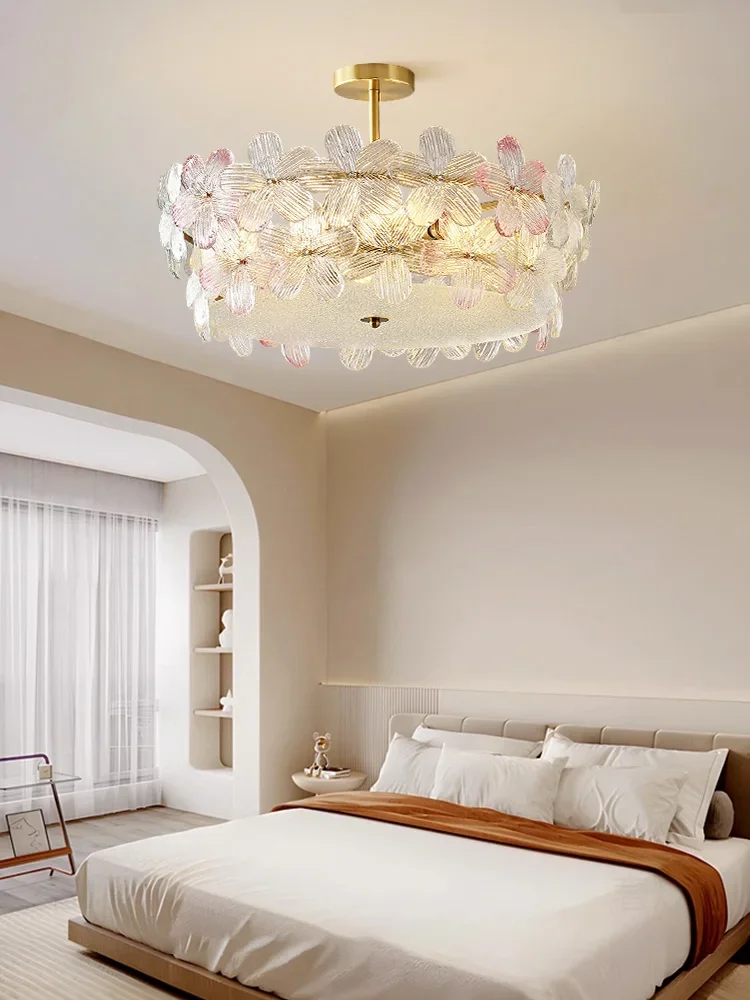 

Eye-Protection Pendant Light for Master Bedroom and Dining Room with New Petal Design in Full Spectrum and Vintage Style