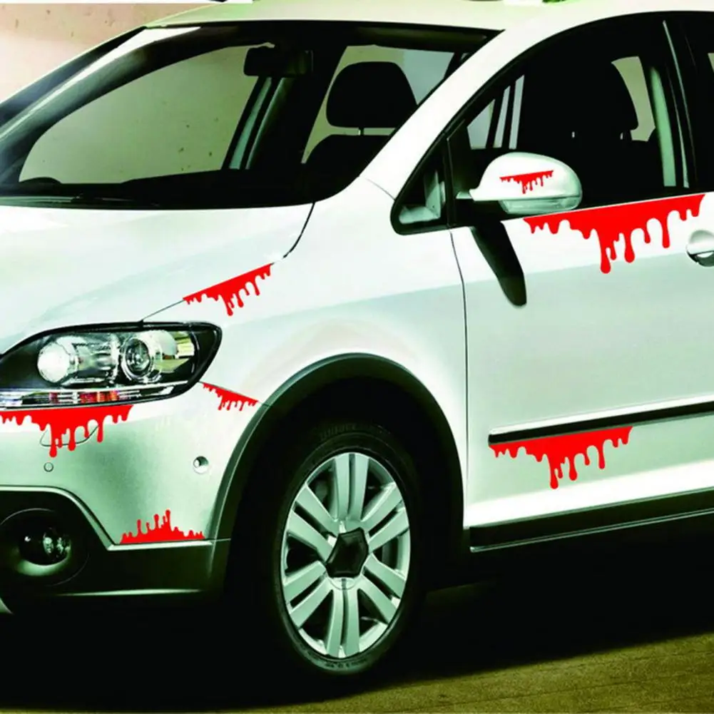 Red Blood Car Sticker Halloween Bleeding Decal Self-Adhesive Sticker Car Headlights Window Headlamp DIY Car Decal Decoration