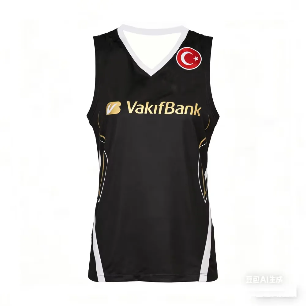 VakıfBank Volleyball Sportwear 2026 Damen Schnelltrocknende Atmungsaktive Sportweste Türkei Volleyball Trainings-Tanktop für Mädchen und Kinder – Detail 5
