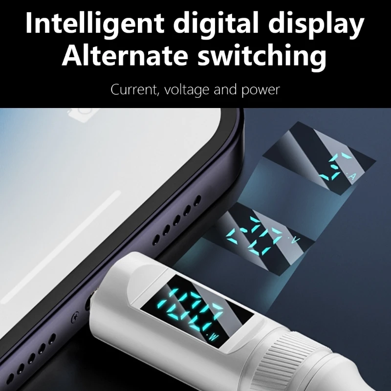100W USB C to USB C Spring Cable 1.8M with Digital Display for OTG, 8K Video, Headphones, HDD Enclosure