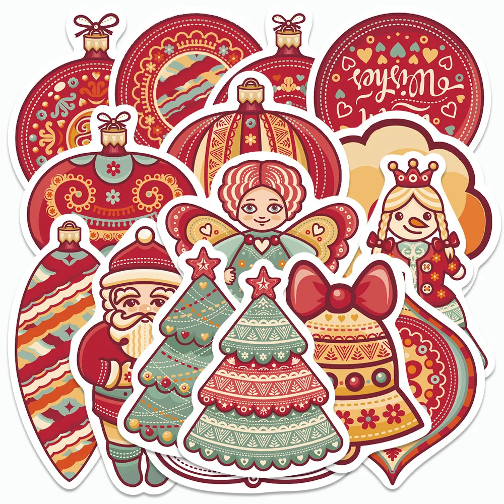 

48PCS Strange Funny Christmas Stickers Cartoon Graffiti Decals For Holiday Toy Gifts Laptop Notebook Fridge Glass Stickers