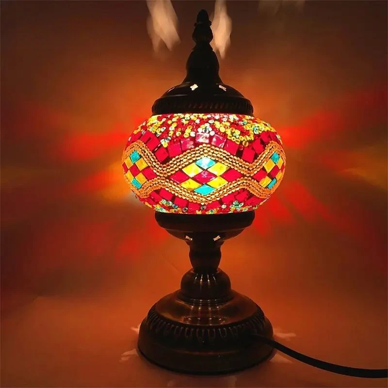 

Turkish Artisan Mosaic Glass LED Table Lamp Creative Night Light