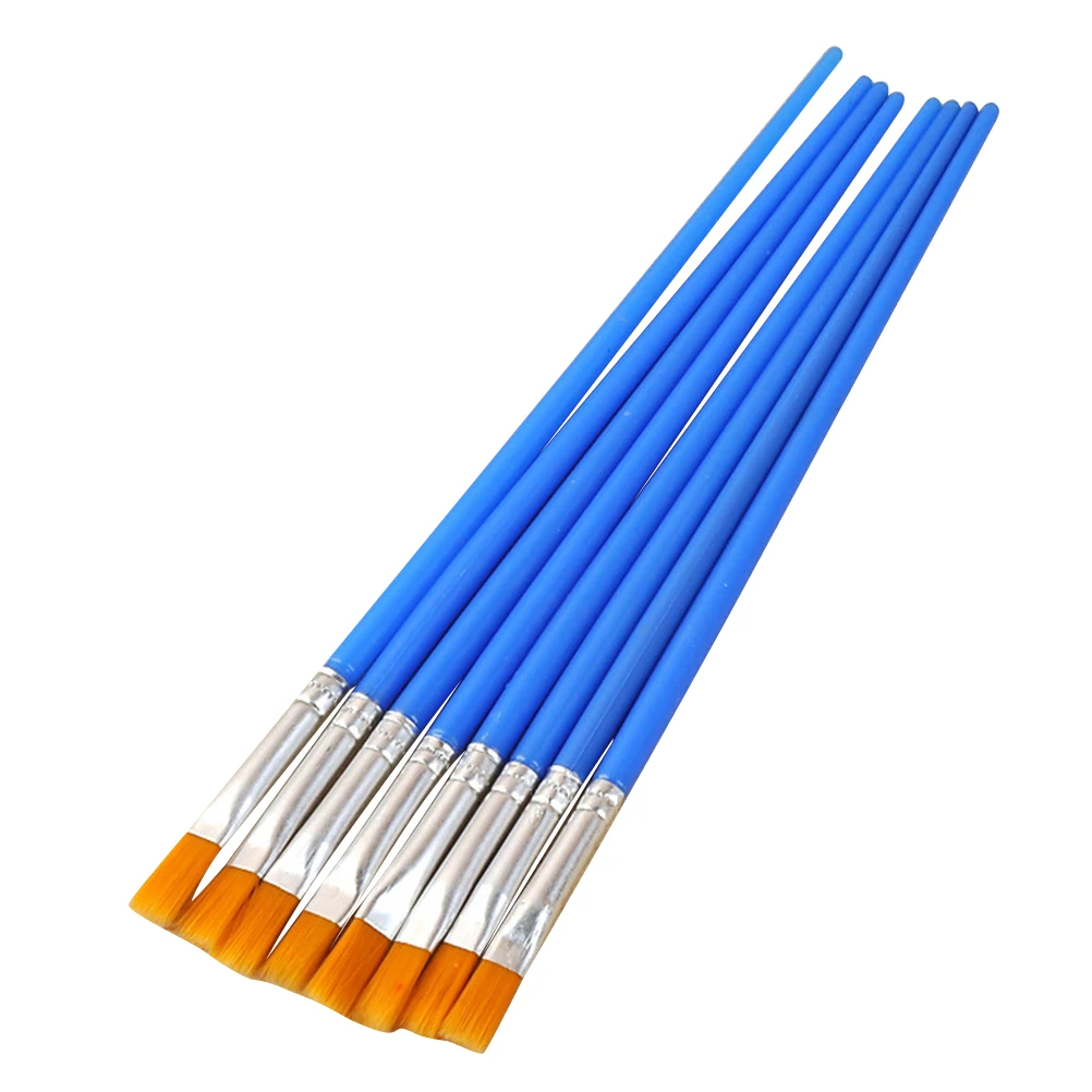 

40pcs Oil Brushes Nylon Hair Art Flat For Watercolor Painting Plastic Handle Easy Clean