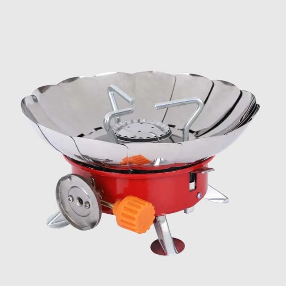 

Tea Stove 2800W Lotus Cassette Stove High Power Portable Folding Gas Burner Red Compact Fondue Gas Cooker Hiking