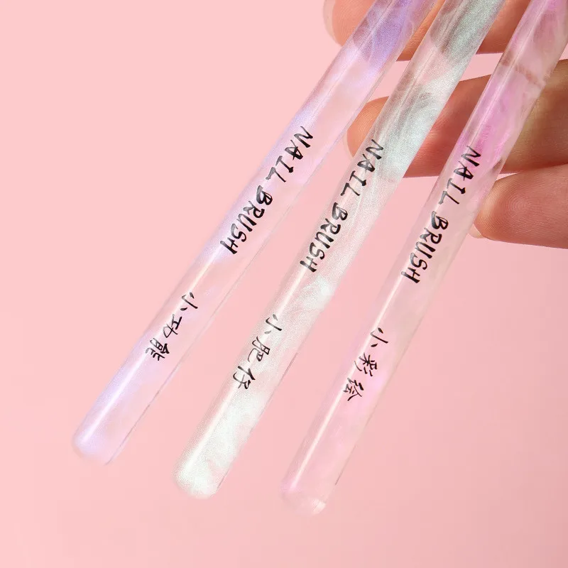 1/3Pcs Transparent Handle Nail Liner Brush Nail Painting Pen Acrylic UV Gel Brushes Crystal Manicure Tool Nail Brush