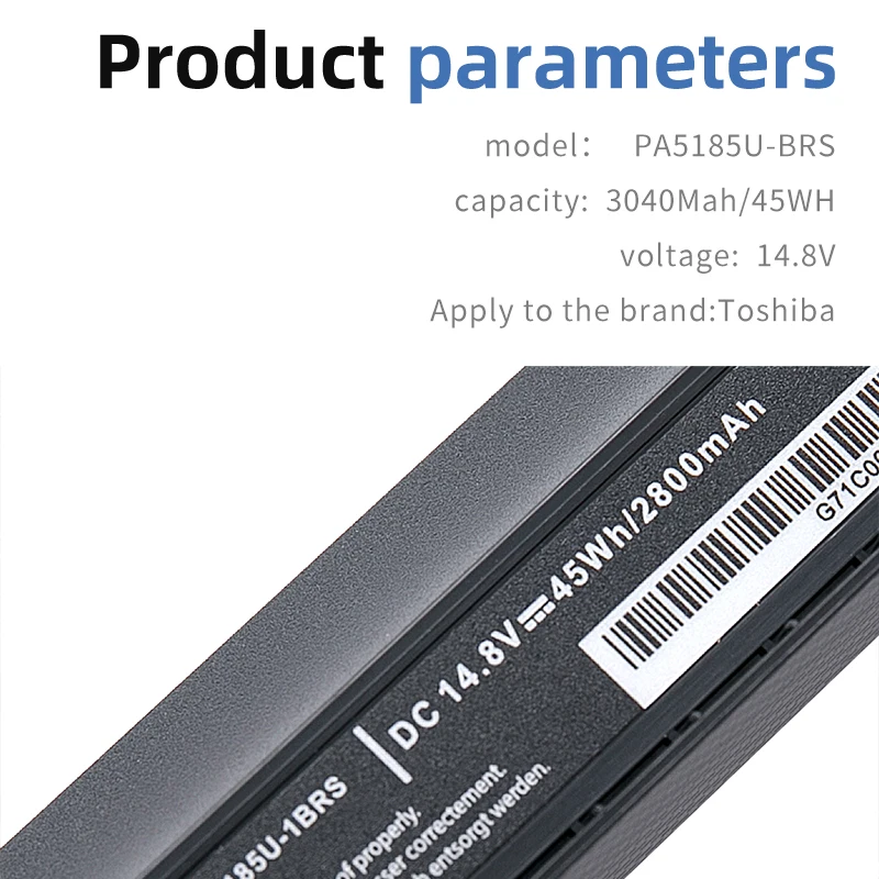 Imagem -05 - Bateria do Portátil para Toshiba Satellite C50 C55 C55d C55t L55 L55d L55t Pa5184u Pa5186u-1brs Novo Pa5185u1brs