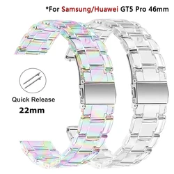 Transparent Clear Band for Samsung Galaxy Watch 3 45mm 46mm Gear S3 Clear Strap for Huawei watch GT5/3 pro 46MM Strap for Seiko