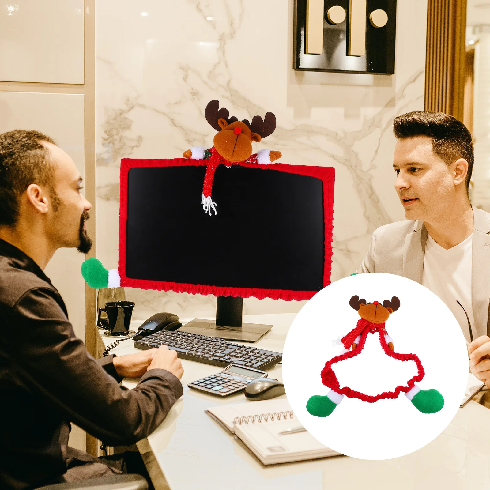 Monitor Case The Office Decor Flat Screen Display Decorative Xmas Protector Cover Three-dimensional