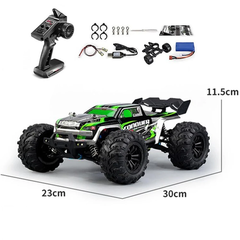 Grande carro de controle remoto para adultos e crianças, escala 1:16, 50km, h carros de alta velocidade RC, 4WD off-road Monster Truck, 2.4G