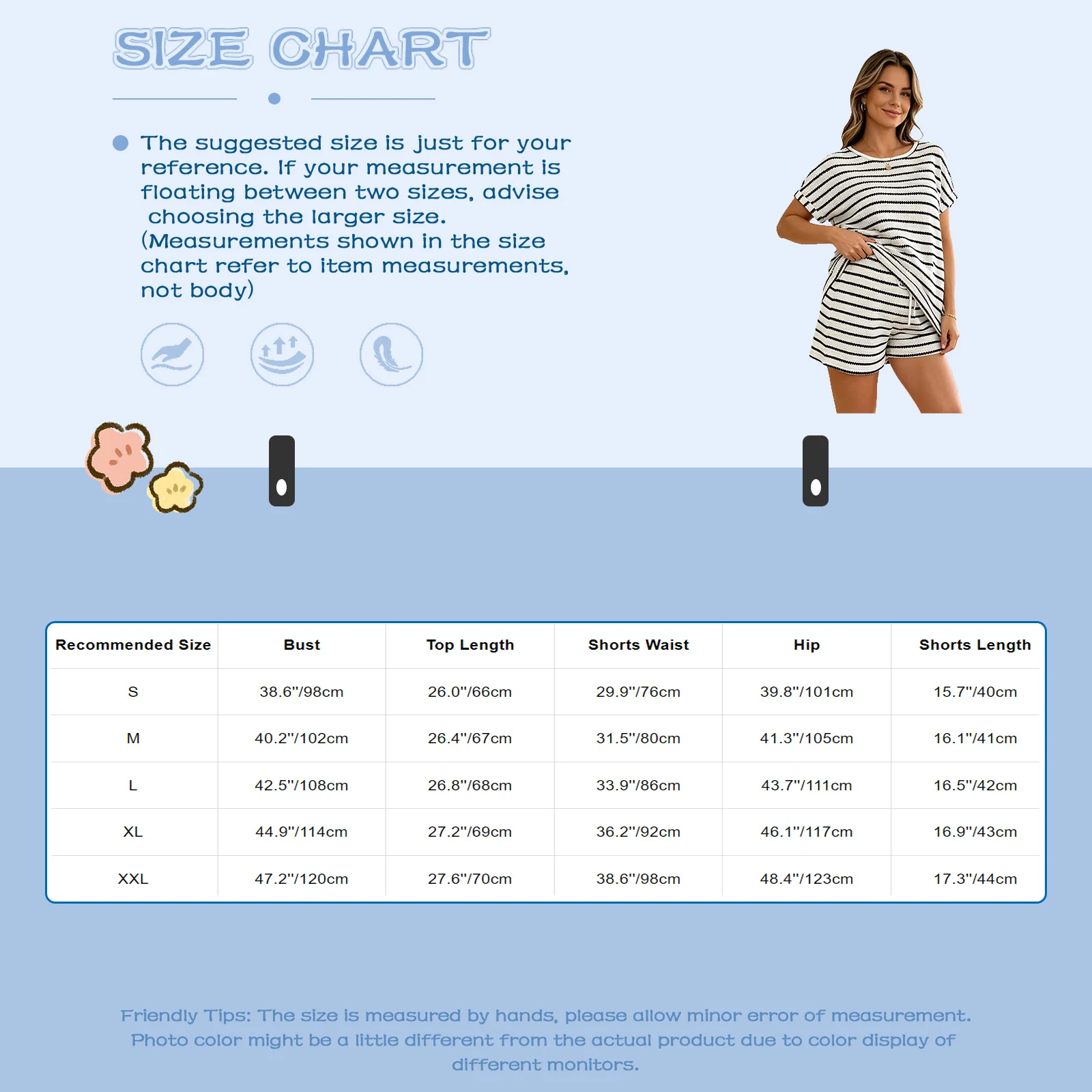 Pregnant Women Maternity Clothing Set Striped Outfit Short-sleeve Top with Adjustable Waistband Shorts for Home Park Picnic - view 6