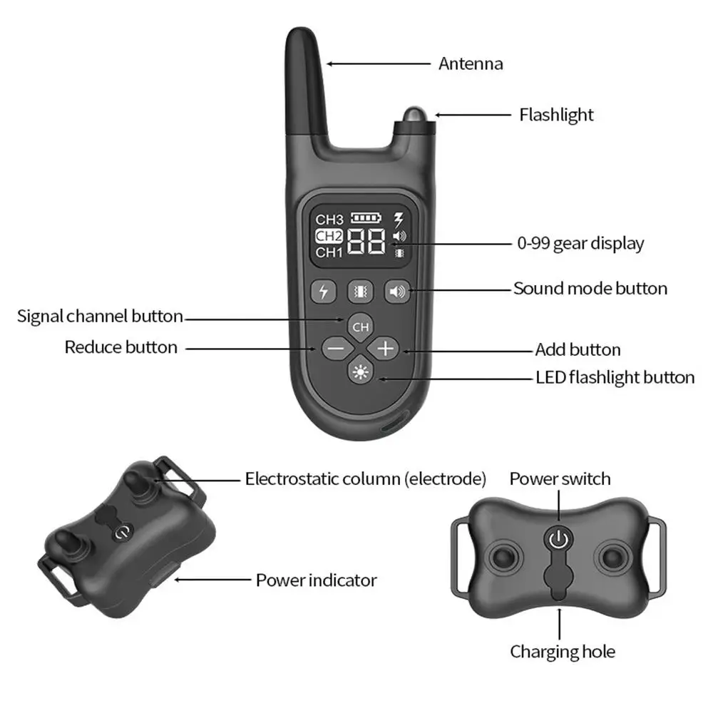 リモコン付き犬用トレーニング装置,吠え防止装置,感電カラー,超音波ペット忌避剤