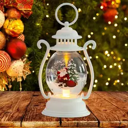 Christmas lantern LED Lighted Snowman Lamp with Santa Claus Decorative Hanging Lanterns Christmas Snow Globes Gifts for Children